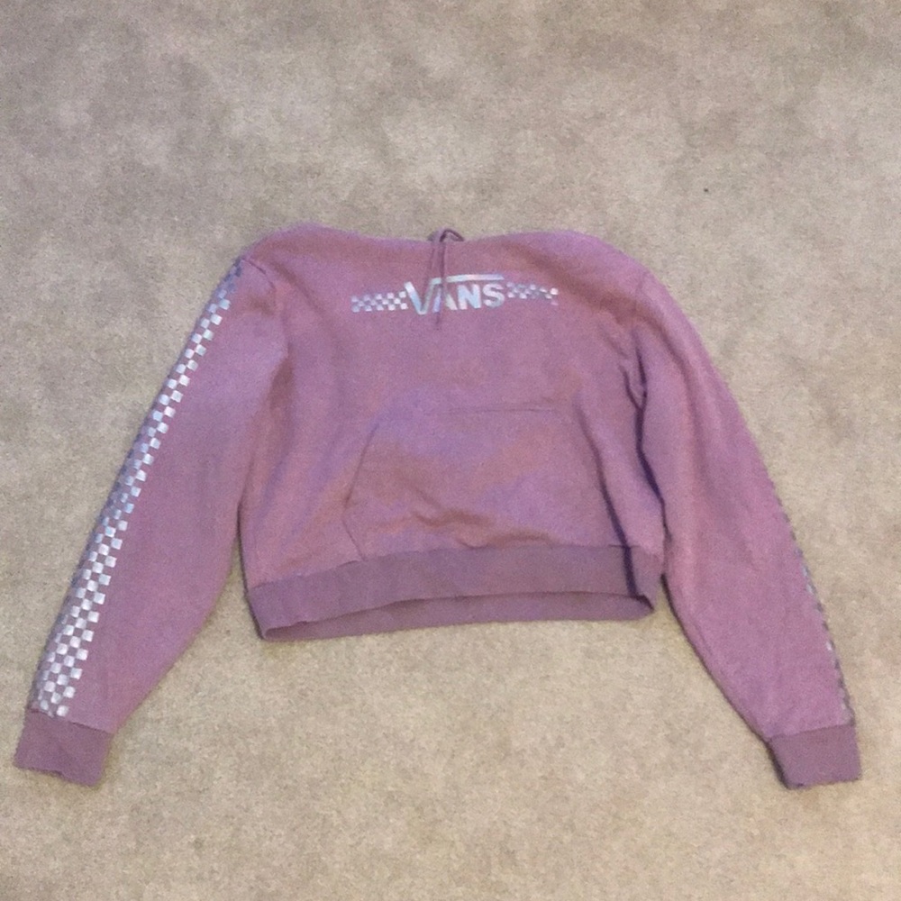 Hoodie - Cropped Purple and Silver Hoodie by Vans
